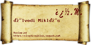 Ölvedi Miklós névjegykártya