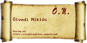 Ölvedi Miklós névjegykártya